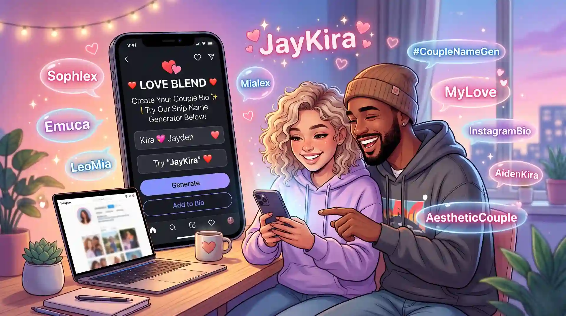 Best 12 Couple Name Combiners for Viral Instagram Bios